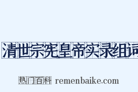 清世宗宪皇帝实录组词是什么意思的图片